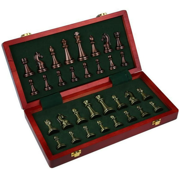 30cm Metal Chess Pieces International Chess Game Table Toy Children's Educational Gift Box Packaging