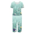 thumbnail image 5 of Two Piece Sleepwear for Women Floral Print Lounge Set Loose Fit Oversized Lounge Set Women Pajama Sets, 5 of 5