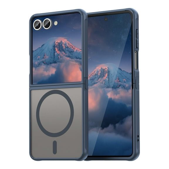Feishell Designed for Samsung Galaxy Z Flip 7 Magnetic Case,[Compatible with MagSafe] [Military Grade Drop Protection] Slim Translucent Matte Shockproof with Anti-Fingerprint Phone Case,Blue