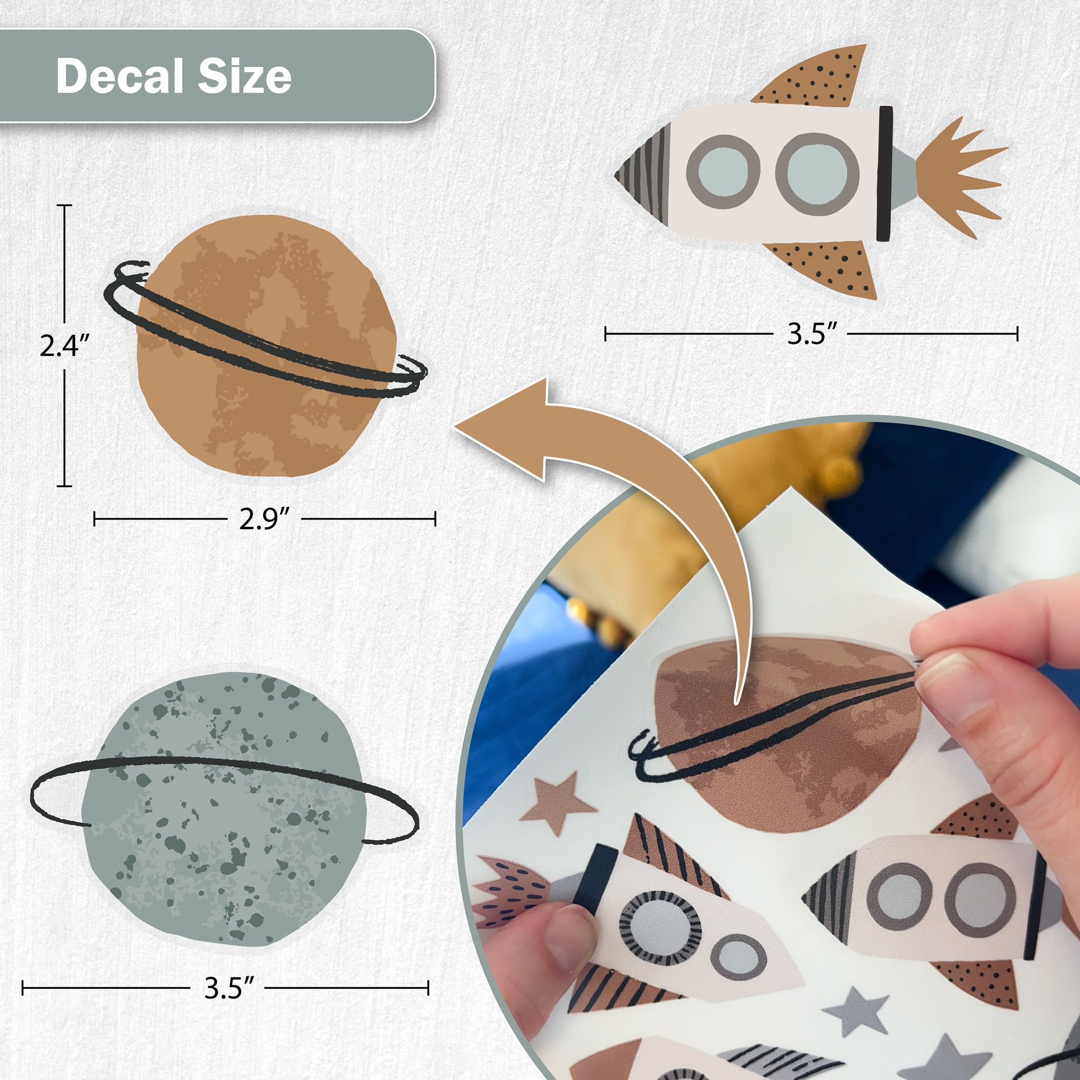 Wall Palz Space Galaxy Vinyl Wall Decals Peel and Stick Room Decorations