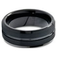 thumbnail image 5 of Charming Jewelers Black Tungsten Wedding Band Ring 8 or 10mm for Men Women Comfort Fit Black Beveled Edge Polished Brushed Lifetime Guarantee, 5 of 5
