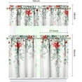 thumbnail image 2 of Christmas Kitchen Curtains and Valance Set of 3, Xmas Holly Red Berry Kitchen Window Tier Curtains Farmhouse Window Valances Rod Pocket Panels for Winter Christmas Holiday Home Decor, 2 of 6