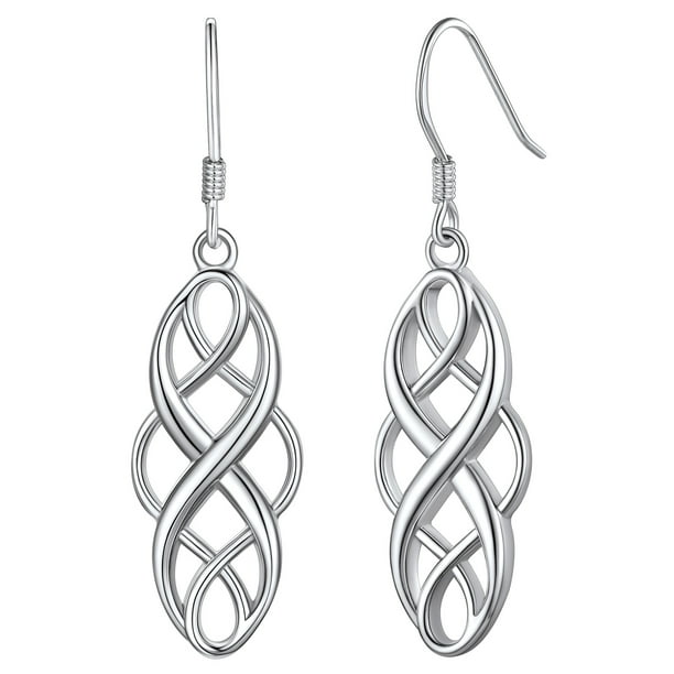 Silvora Oldschool Sterling Silver Earrings Women Norse Celtic Knot