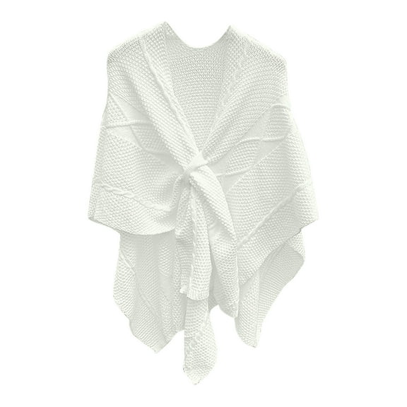 APEXFWDT Women's Shawl Wrap Poncho Cape Open Front Cardigan Shawls for Fall Winter Knit Shawl Wrap for Women Ladies Fringe Knitted Cardigan Cape