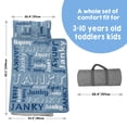 thumbnail image 5 of AOLOA Custom Toddler Nap Mat for Preschool, Personalized Name Kids Nap Mat for Daycare Kindergarten Boys Girls, Sleeping Bag with Pillow Blanket, Thick Padded Rolled Napping Mats, Light Blue Letters, 5 of 8