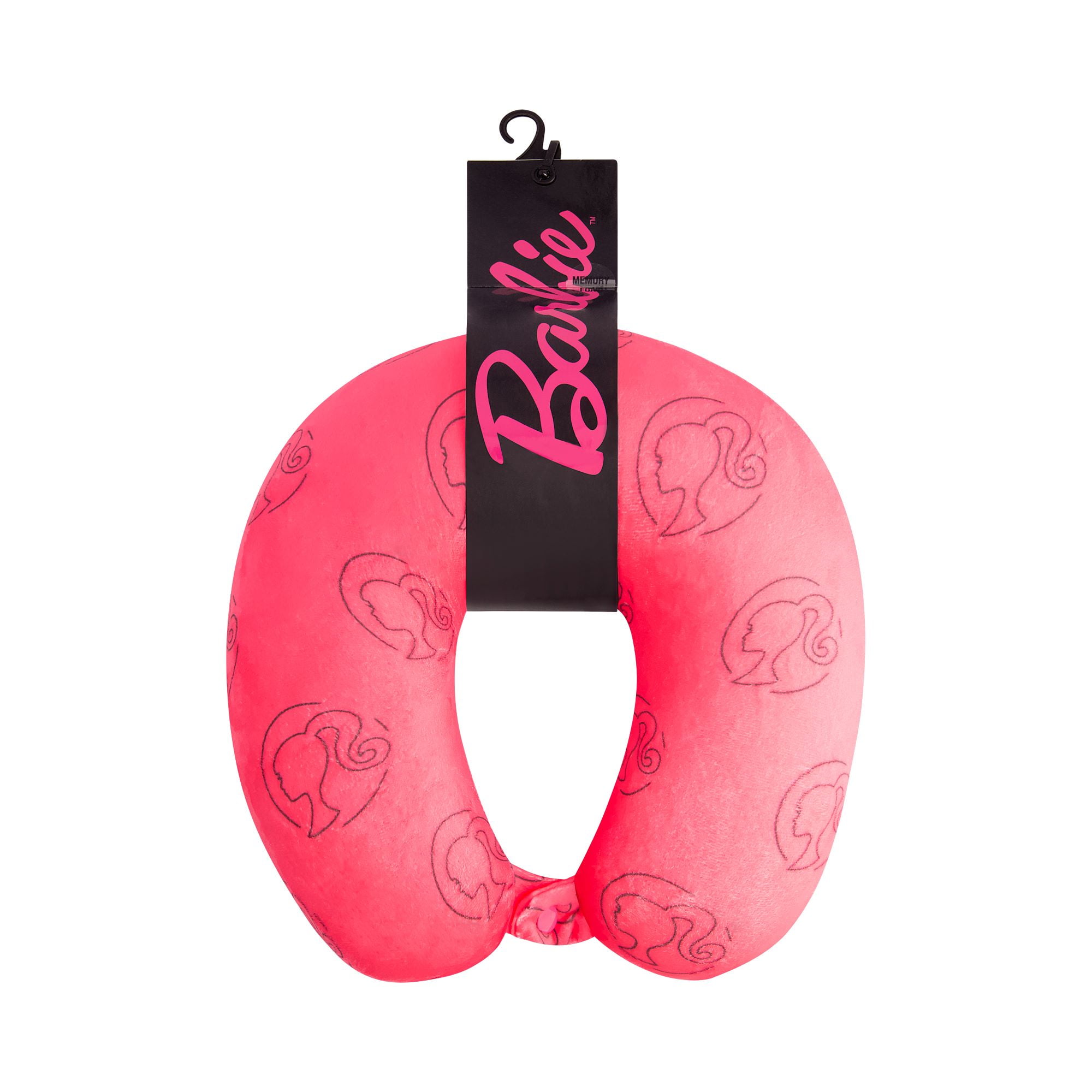 Barbie Neck Pillow, Memory Foam Travel Accessories for Airplane, Car and Office, Comfortable and Breathable, Pink