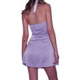 thumbnail image 6 of Biekopu Women Mini Dress Sleeveless Halter Neck Dress Backless Solid A-line Dress for Club Party, 6 of 10