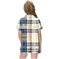 thumbnail image 4 of Auroural Kids Pajamas Short Set Girls Button Front Pajama Top & Shorts Set, Plaid Pajama Set, 2-Piece, Sizes 2-14 & Plus, 4 of 6