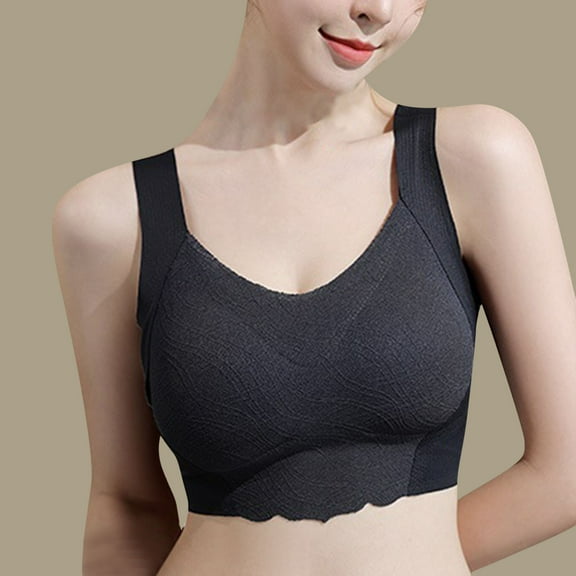 OSFVNOXV Yoga Bras for Women Soft Seamless Sports Bra Full Figure Large Breast Wide Straps Thick Padded Comfortable Bralette for Older Women