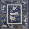 thumbnail image 1 of Ahgly Company Indoor Square Mid-Century Modern Dark Slate Blue Oriental Area Rugs, 5' Square, 1 of 6