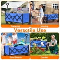 thumbnail image 6 of Yacona 35" L Extra Long Wagons Carts Foldable, 180L Heavy Duty Collapsible Wagon with Wheels, 360Lbs Portable Utility Cart for Shopping, Grocery, Garden, Beach, Camping, Blue, 6 of 10