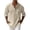 Kizanda-Beige, variant on Kizanda Men Half Button Work Shirt with Chest Pockets Pullover Lightweight Stand Collar Work Comfy Office Shirt Long Sleeve Fall Winter Business Casual Top for Men L