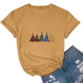 thumbnail image 2 of Feanecy Christmas Top Women Short Sleeve Casual Xmas Tree Graphic Tees Comfy Round Neck Loose Party T-Shirts Novelty Holiday Tee Tops Yellow XXL, 2 of 5