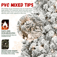 thumbnail image 5 of Tcbosik 8ft Pre-Lit Flocked Christmas Tree with 700 UL Lights, 54 Pine Cones & 1754 Branch Tips, Xmas Artificial Tree with Metal Stand, Home Office Party Decoration, Green & White, 5 of 7