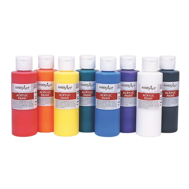 Acrylic Paint Set 4Oz Basic Supplies 8 Pieces
