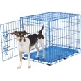 thumbnail image 1 of Frisco Fold & Carry Single Door Collapsible Wire Dog Crate, 61-cm, Blue, 1 of 5