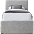 thumbnail image 3 of Meridian Furniture Myles Lit Gigogne Simple en Tissu Chenille Gris, 3 of 9