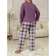 thumbnail image 2 of Musefolio Women Plus Size Casual Two-Piece Set - Long Sleeve Nightgown Set - Casual Clothing - Pullover Round Neck Fall/Winter Set 1X - 5X, 2 of 9
