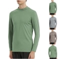 thumbnail image 1 of BADHUB Men's Stretch Athletic T-Shirts Breathable Solid Color Quick Dry Long Sleeve Training Top Gray M, 1 of 5