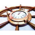thumbnail image 5 of Nagina International 36" Pirate Wooden Crafted Ship Wheel with 10" Brass Porthole Clock | Vintage Home Decor Gift, 5 of 6