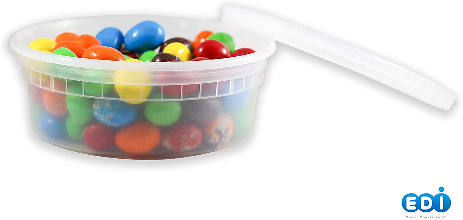 EDI-Round Deli Containers (16 oz, 50)] Plastic Deli Food Storage