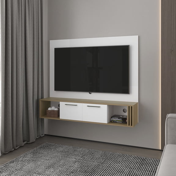 LHYY Louisburg Entertainment Center,White/Macadamia
