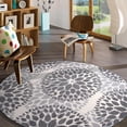 thumbnail image 6 of World Rug Gallery Modern Floral Circles Gray 6'6" Round Rug, 6 of 7