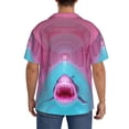 thumbnail image 3 of Fotbe Pink Shark Pool Fantasy Camisa Estampada de Manga Corta para Hombre, Casual de Verano, Estilo Playero, Sin Arrugas-Small, 3 of 5