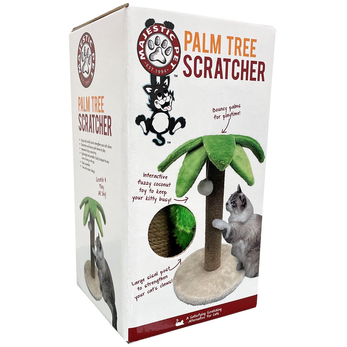 Majestic Pet Palm Tree Cat Scratching Post with Toys photo 2