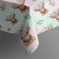 thumbnail image 5 of Green Highland Cow Flower Pattern Square Tablecloth,Waterproof Square Table Cover,Wipeable Spillproof Washable Table Cover for Home Kitchen Party Decor 42"X42"(107x107cm), 5 of 6