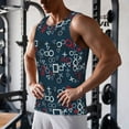 thumbnail image 6 of Haiem Navy Blue Geometric Men Workout Tank Top Gym Bodybuilding Sleeveless Muscle T Shirts Athletic Tank Breathable Workout Shirt-, 6 of 8