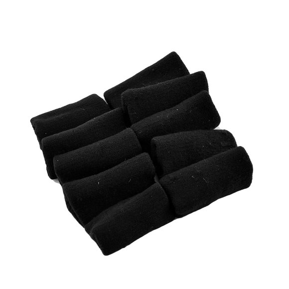 Unique Bargains Men Neoprene Elastic Basketball Sports Wrap Finger Sleeves Protector Black 10pcs