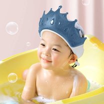 TRIANU Baby Shower Cap, Bath Head Cap Visor for Girls Boys Washing Hair Protect Ears Eyes, Kids Adjustable Shower Cap, Blue