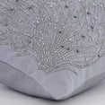 thumbnail image 2 of The HomeCentric Pillow Cover Grey Pillows Cover Beaded Garden Shrub Pillows Cover Pack of 2 18x18 inch (45x45 cm) Pillow Case Square Cotton Linen Pillows Covers for Couch Floral Easter - Silver Shrub, 2 of 3