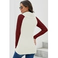 thumbnail image 4 of Pulls Femmes Chauds Asymétriques Tricotés Col Roulé Unis Enveloppants Manches Longues Hauts Décontractés, 4 of 5