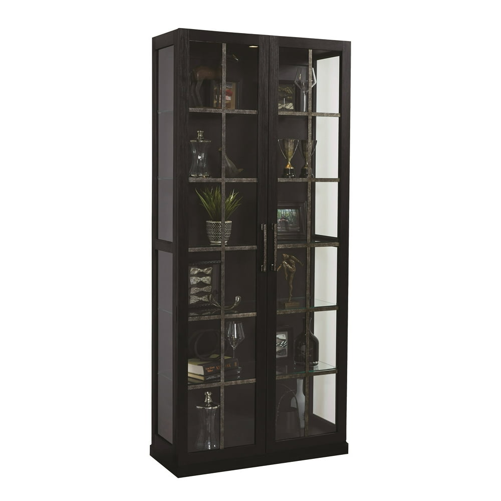 HomeFare Modern Rustic Curio Black and Ash