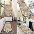 thumbnail image 4 of Findosom 2'x6' Vintage Runner Rug 0.4" Distressed Hallway Rug Non Slip Laundry Runner Rug Decor Rug Washable Runner Rug Kitchen Floor Mat Entryway Rug Runner for Laundry Kitchen Dark, Orange, 4 of 7