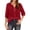 Red, variant on T Shirts for Women 2026 Summer Vintage Boho 3/4 Sleeve Shirt V Neck Embroidered Casual Tshirt Blouse