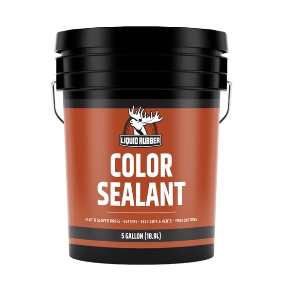 Liquid Rubber Color Waterproof Sealant - Elastomeric Roofing Coating for Flat or Slope Roofs & Foundations - DIY Paint & Leak Repair Membrane Compatible with Metal & Concrete - Barn Red, 5 Gallon