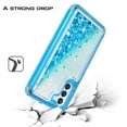 thumbnail image 2 of TJS Phone Case for Samsung Galaxy S21 FE 5G 2022, Transparent Liquid Glitter Snap on Moving Quicksand Bumper Phone Cover (Black), 2 of 5