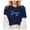 Dark Blue, variant on Women's Cute T-Shirt Loose Crew Neck Comfy Breathable T-Shirt Graphic Print Summer Short Sleeve Shirt