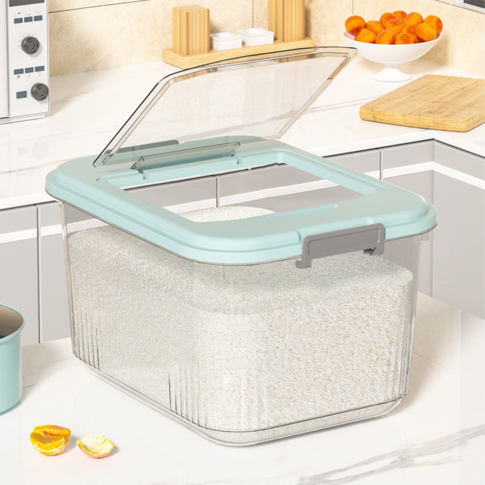 Extra Large Rice Container Airtight Food Storage Containers with Lids, 12X9X7 Inches Stackable Pantry Organizer for Flour, Sugar, Pasta, Coffee, Baking & Kitchen Counter Space Saving , Rice Bucket *1