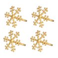 thumbnail image 2 of Servilleteros navideños con forma de copo de nieve de 4 piezas para el hogar (dorado), 2 of 7