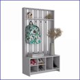 thumbnail image 6 of Hall Tree with 7 Shelves, Contemporary Smokey Gray | Engineered Wood | Coat Racks, 6 of 7