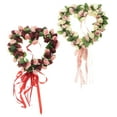 thumbnail image 4 of de flores apariencia de artificial 2pcs Macarena corona de rosas de seda en forma de corazón, 4 of 8