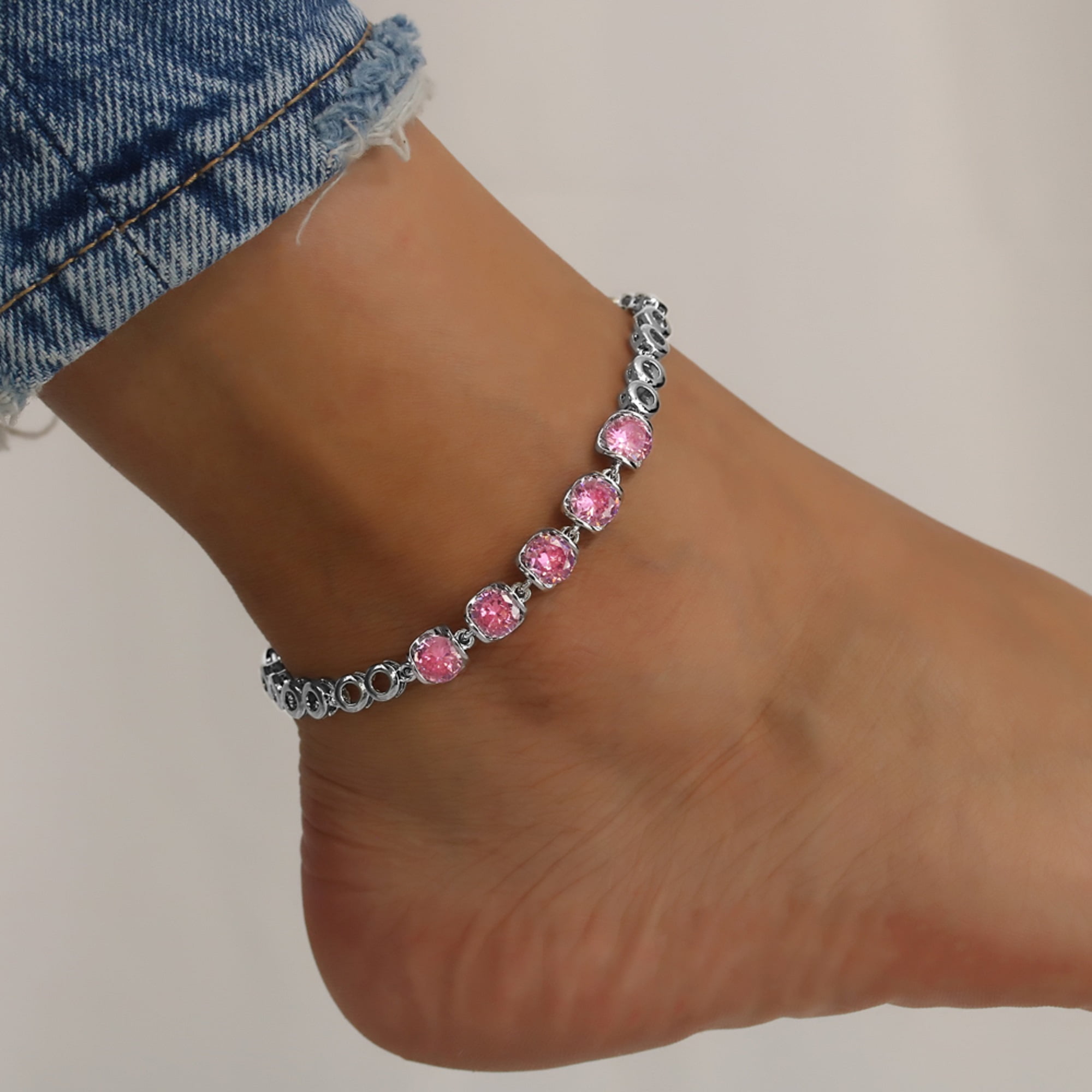 Kaash Customs Fine Silver Plated Anklet Bracelet for Adult Women, in Brass Metal