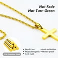 thumbnail image 2 of Cross Necklace for Men,Rope Chain Gold/Silver Stainless Steel Pendant Jewelry Gift, 18-26 Inch, 2 of 6