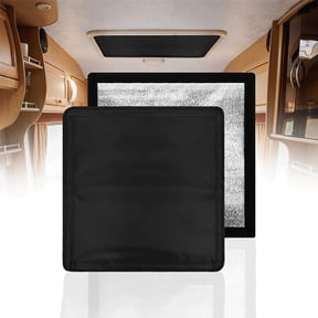 2 Pack RV Vent Insulator 16x16 Inch, Reflective Skylight Cover Sunshade, All-Season Temperature Control for Travel Trailer Camper Motorhome (Black)