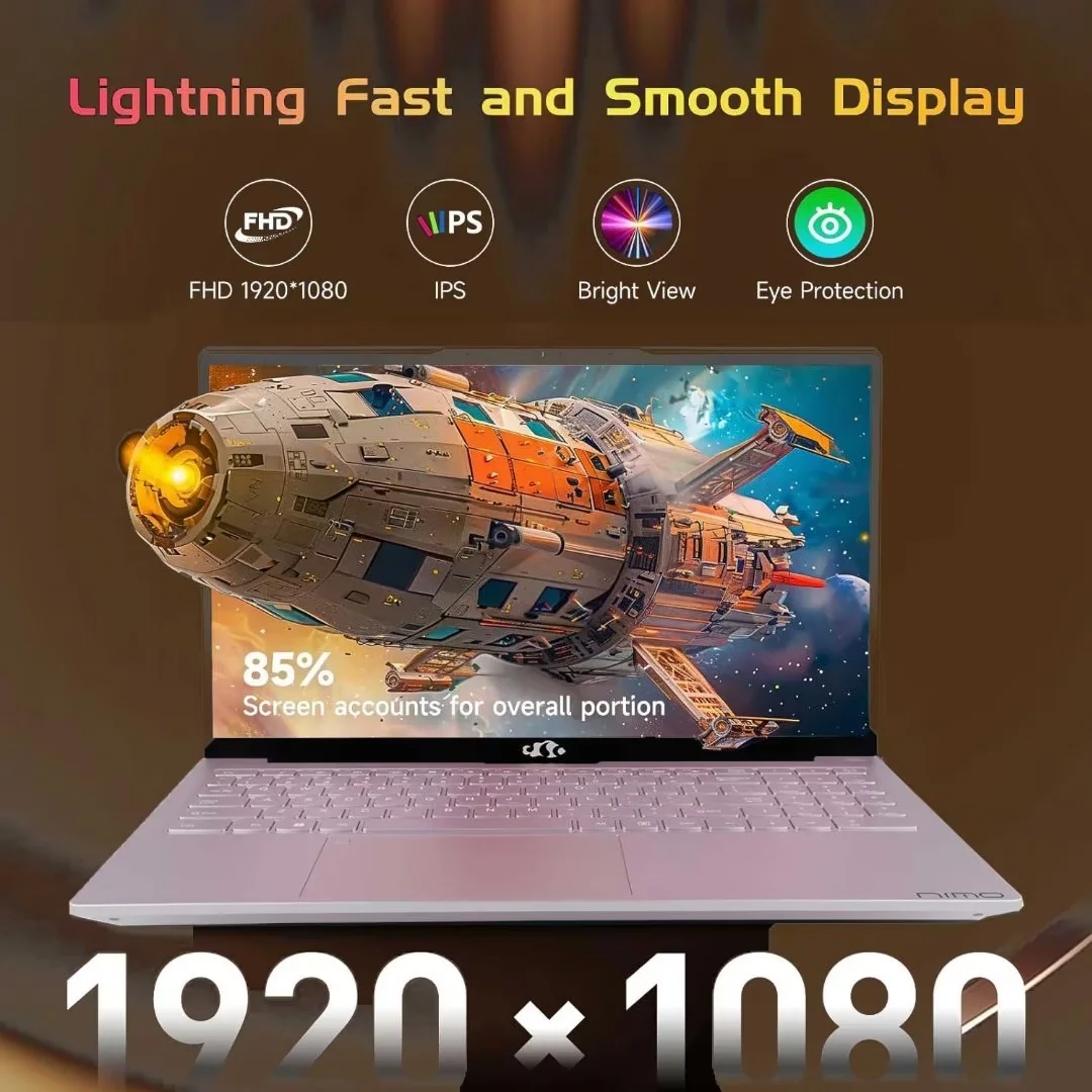 15.6" Laptop Computer, Quad-Core Intel Celeron N100 Processors，Up to 3.4GHz, Laptop Computers with (1920x1080) IPS Display，16GB RAM 256 SSD,2 Years Warranty, WiFi 6, Win 11 (Rose Gold)