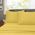 thumbnail image 1 of 600 Thread Count 100% Cotton Wrinkle Free Striped Sheet Set (Twin XL, Gold), 1 of 2